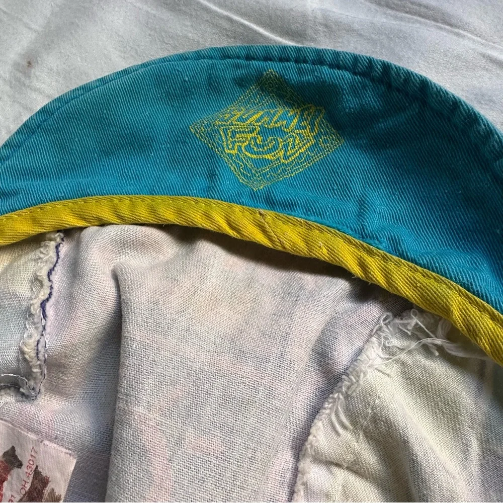 VTG 1991 Wendy’s Summer Fun YOUTH Painter Cap Hat 90s Neon Kids - AS IS
